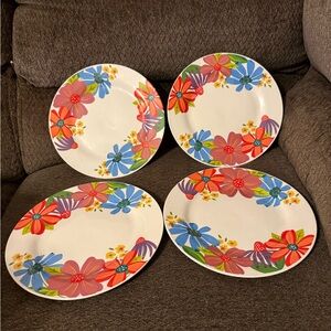 Set of 4 Norfolks Floral Dinner Plate Set - Multicolor